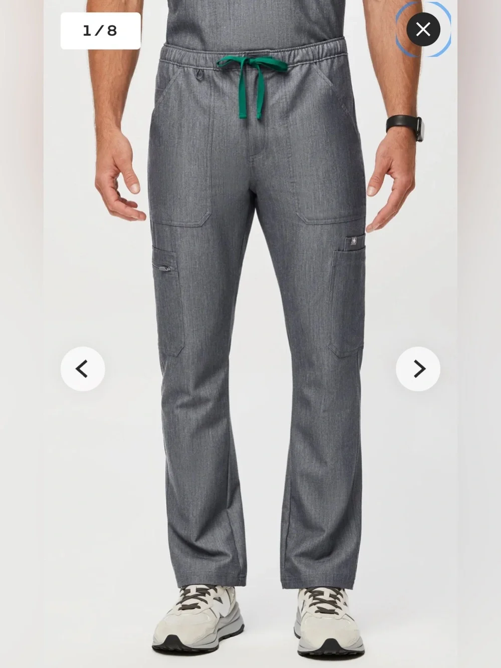 Figs Cairo Straight Leg Scrub Pants Graphite Gray Men’s Size Medium